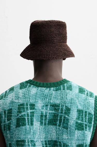 CROCHET BUCKET HAT - Dark brown by Zara - Image 2
