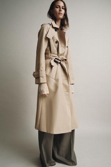 Zara WATER REPELLENT DOUBLE-BREASTED TRENCH COAT ZW COLLECTION - Light camel