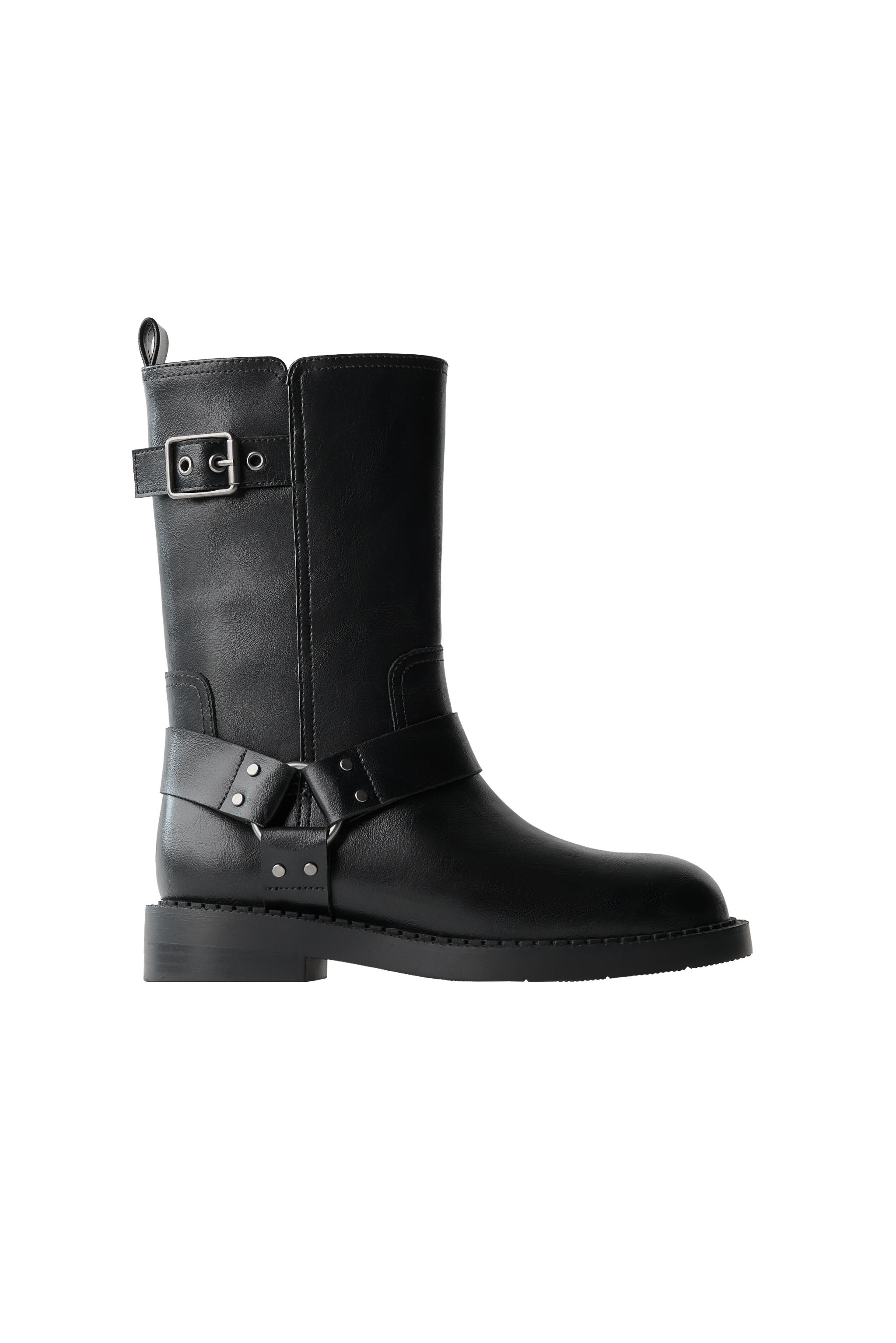 BUCKLED BOOTS - Black | ZARA Thailand