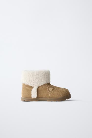 라이닝 베어풋 부츠 - Zara 브라운