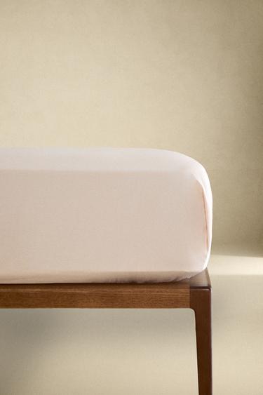 Zara PERCALE FITTED SHEET | 11.8" THICK (200 THREAD COUNT) - Pink - Image 0