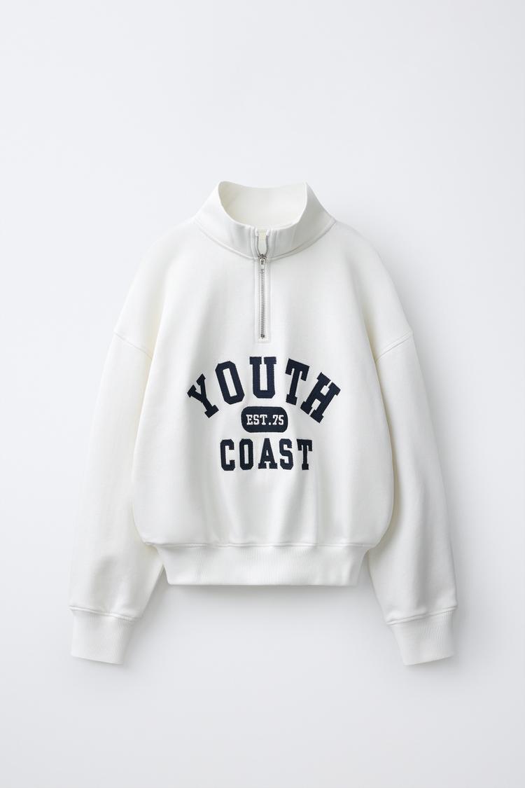 TEXT JOGGING SWEATSHIRT — White