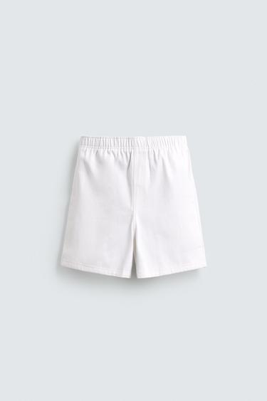 TEXTURED RELAXED FIT BERMUDA SHORTS - White by Zara