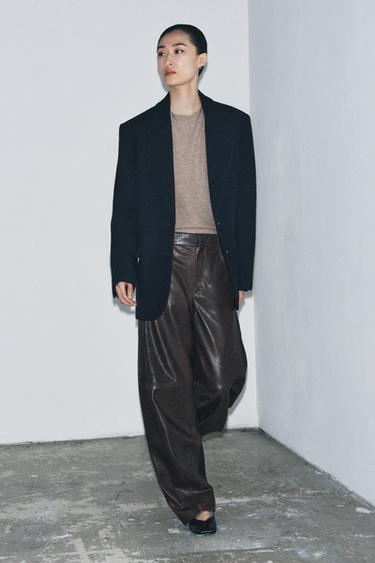 Zara OVERSIZED WOOL BLAZER ZW COLLECTION - Navy blue