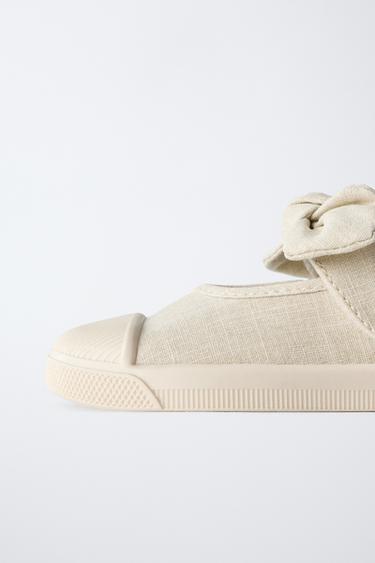 PLIMSOLLS WITH BOW - Ecru White by Zara - Image 4