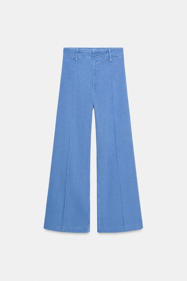 JEANS ZW COLLECTION WIDE LEG TIRO ALTO - Azul claro de Zara