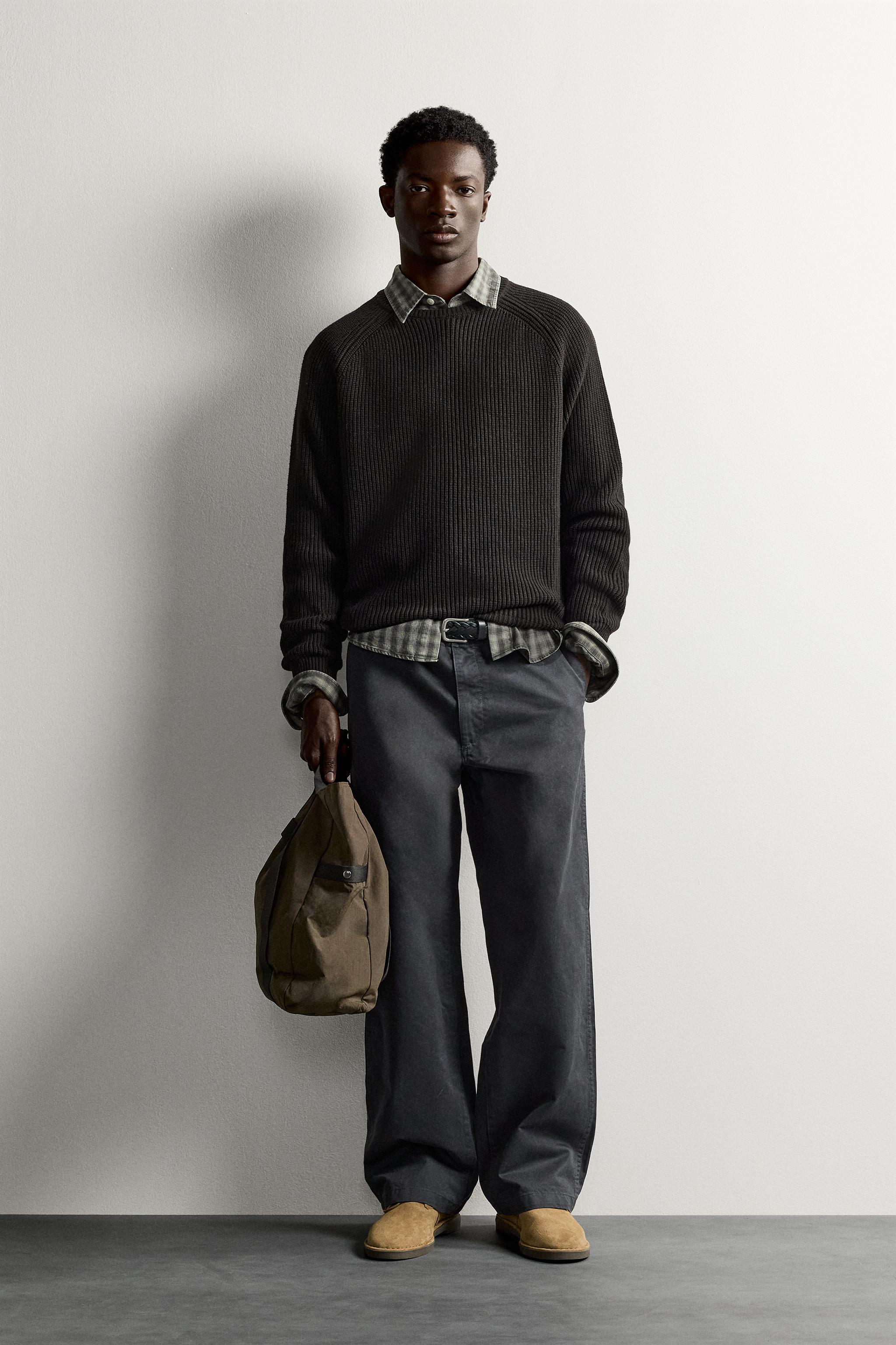 PULL EN MAILLE PERLÉE COTON-LAINE
