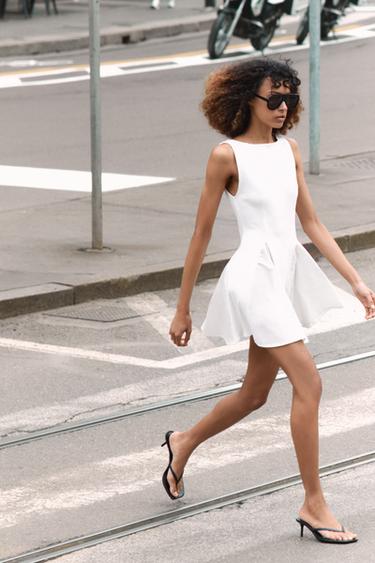 ROBE GODETS BIMATIÈRE - Blanc de Zara - Image 1