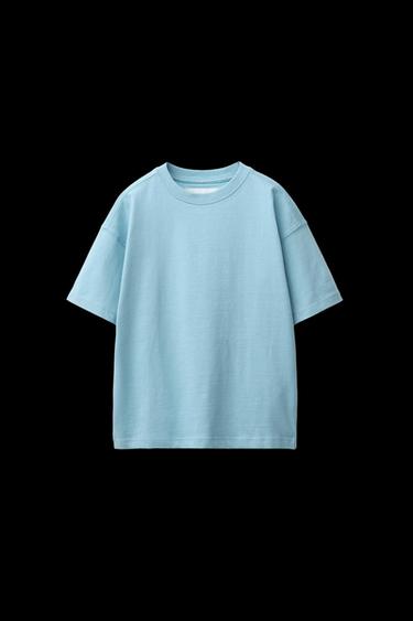 Zara PLAIN BASIC T-SHIRT - Light blue - Image 0