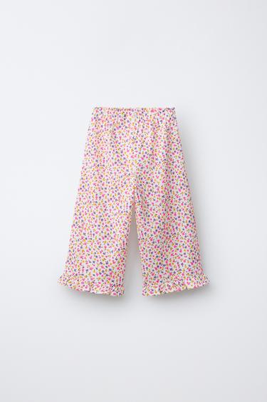 FLORAL TEXTURED TROUSERS - Multicoloured by Zara - Image 1