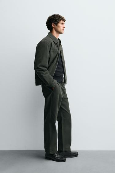 QUILTED OVERSHIRT WITH POCKETS - Dark khaki by Zara - Image 3