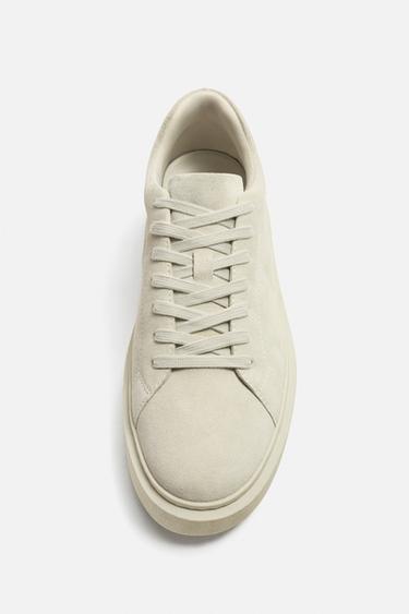 LEATHER CHUNKY TRAINERS - Grey by Zara - Image 4