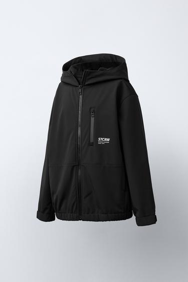 VESTE TECHNIQUE DOUBLÉE CAPUCHE DÉPERLANTE - Noir de Zara - Image 1