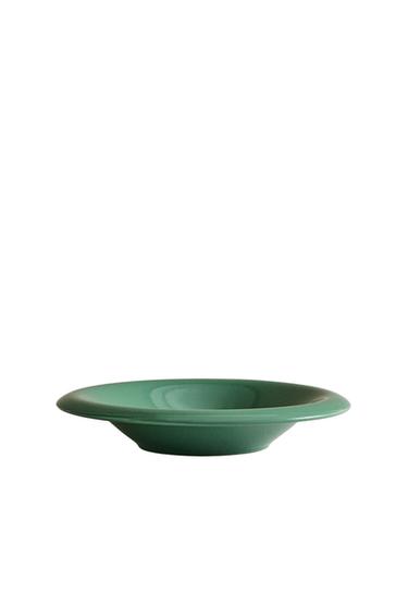 ENAMELLED STONEWARE SOUP PLATE - Green by Zara
