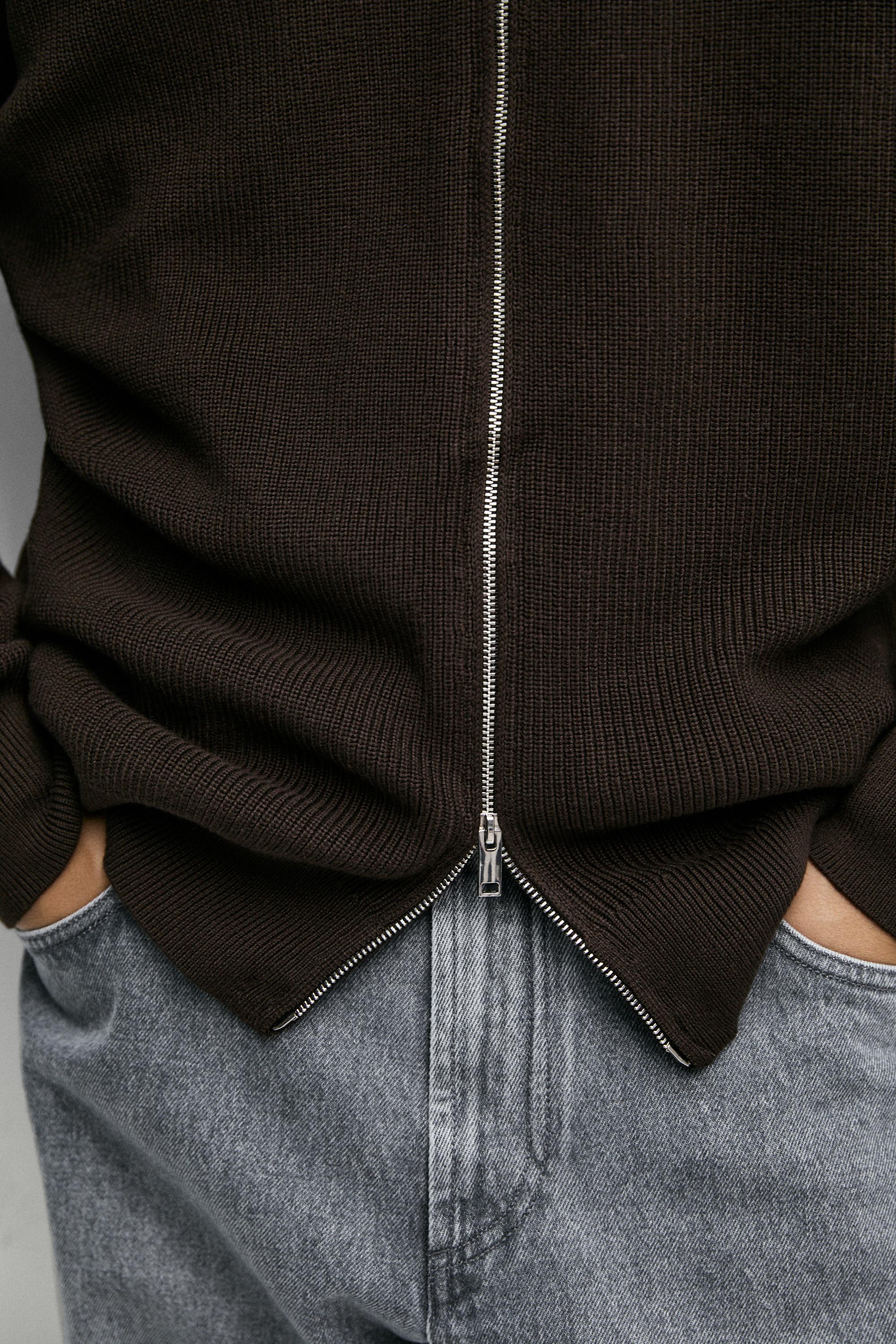 100% cotton ribbed knit cardigan