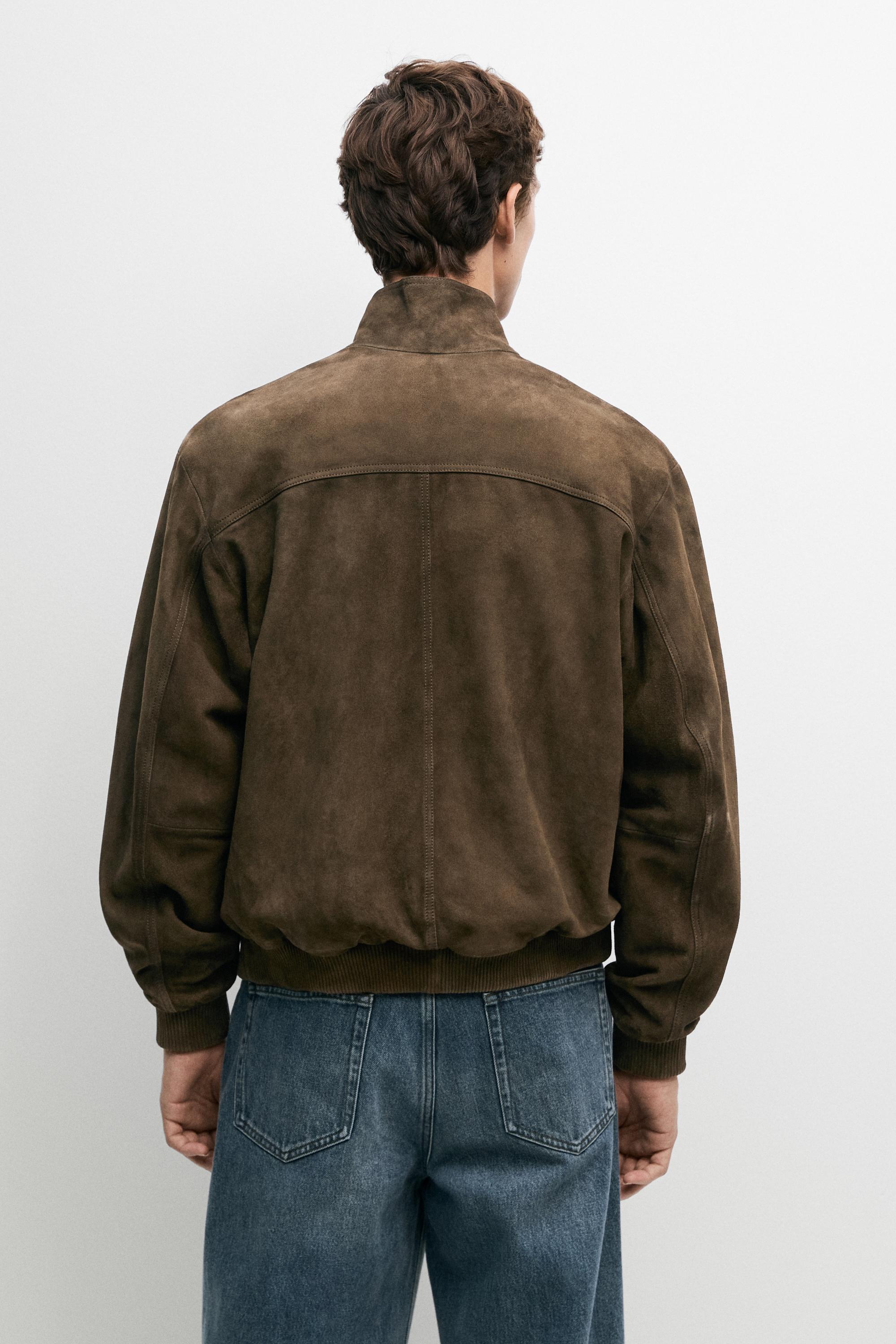 Blouson détail poches cuir et daim
