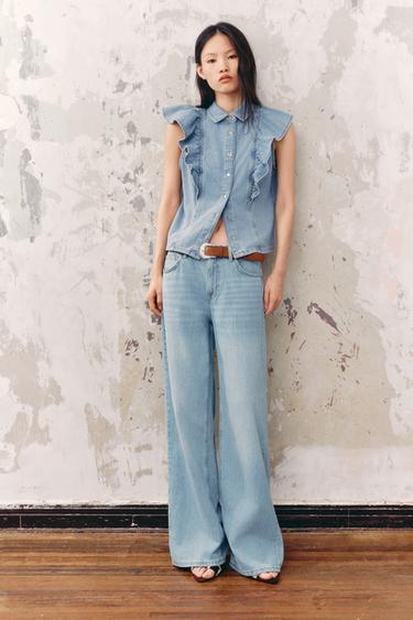JEANS Z1975 STRAIGHT HIGH-WAIST FULL LENGTH - Mid-blue by Zara