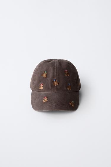 GORRA OSITOS BORDADOS - Marrón de Zara