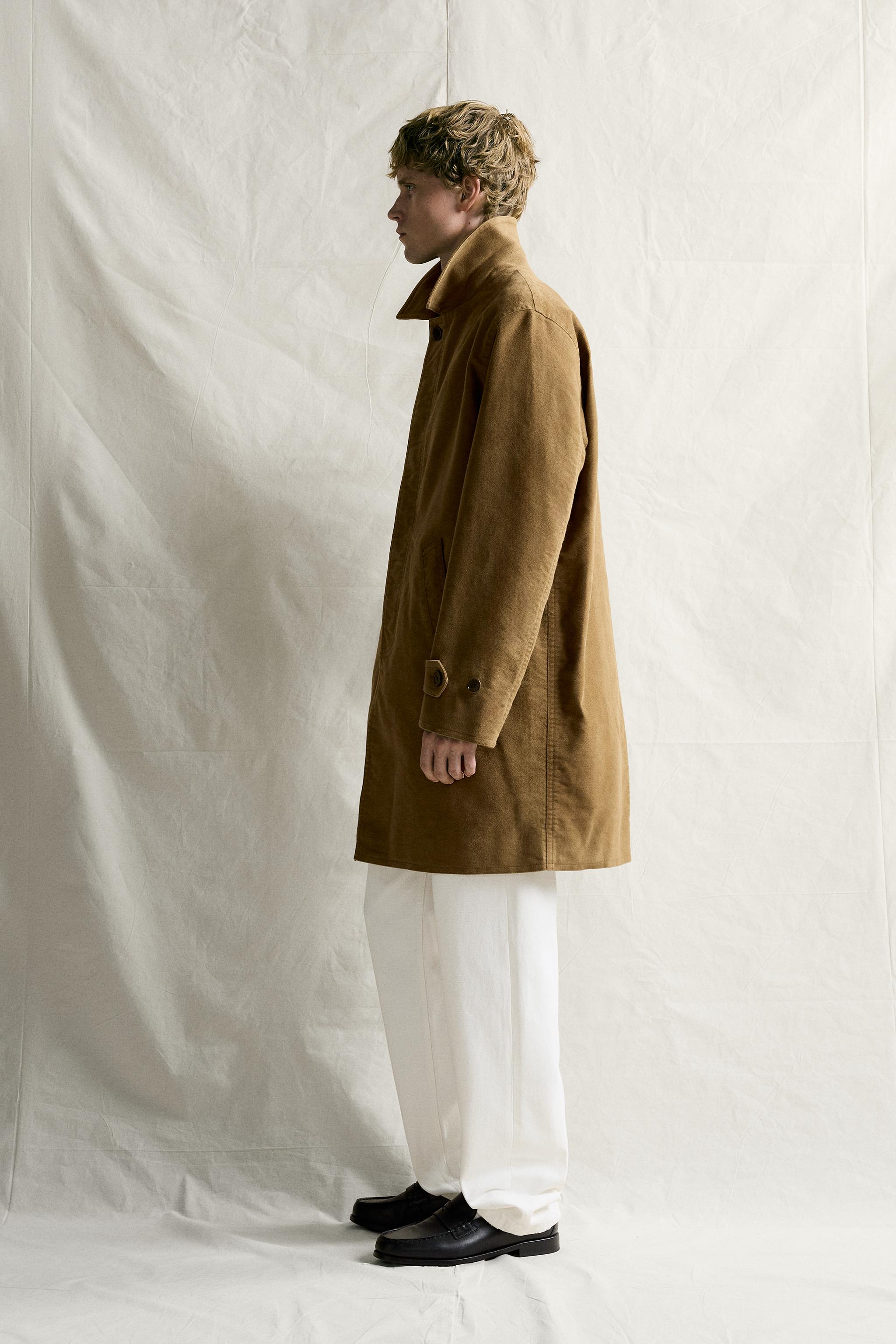 BRUSHED COTTON REGULAR-FIT COAT