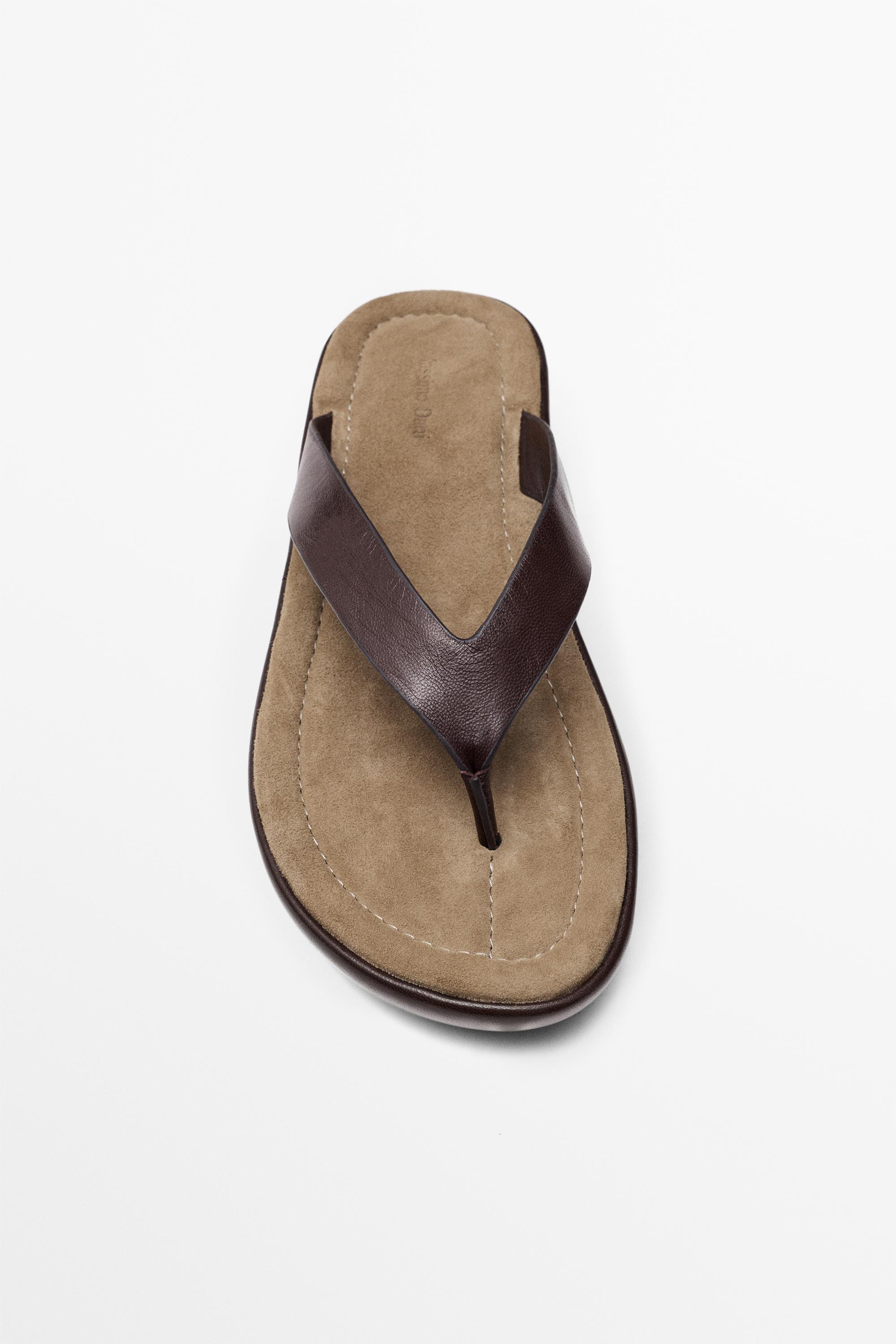 Sandale plateforme cuir