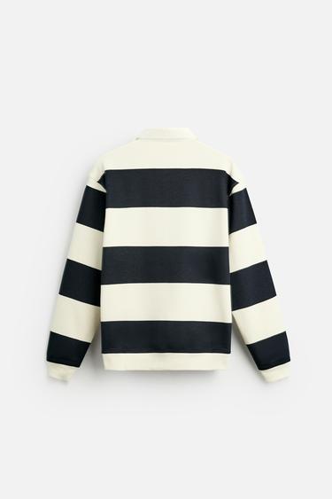 POLO SHIRT WITH CONTRAST COLLAR - Ecru / Navy by Zara - Image 6