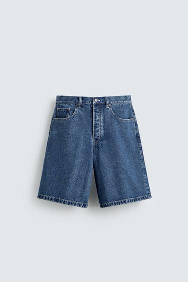 BERMUDA DENIM WIDE FIT - Azul medio de Zara