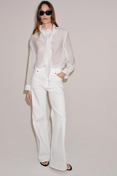 JEAN ZW COLLECTION WIDE LEG TAILLE HAUTE - Blanc de Zara - Image 4