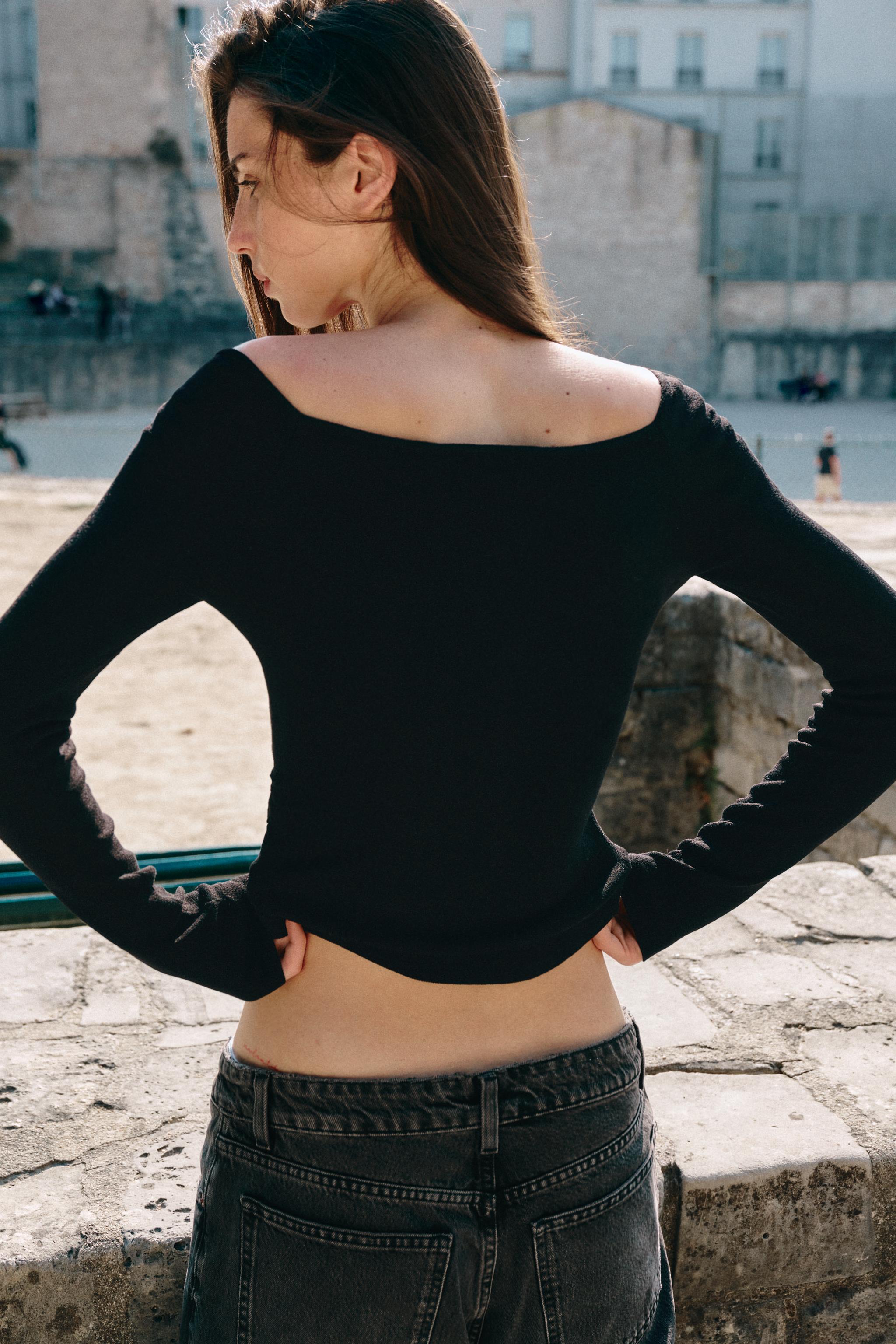 Женские свитеры Zara DRAPED KNIT TOP — фото 4