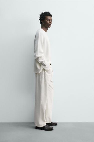 T-SHIRT STRUCTURE WAFFLE - Blanc cassé de Zara - Image 3