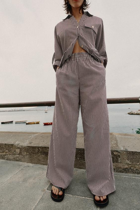 STRIPED WIDE LEG PANTS from Zara - $49.90