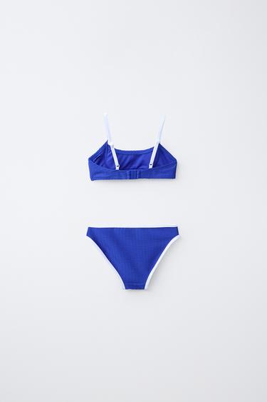 6-14 ANS/ BIKINI STRUCTURE LISERÉS CONTRASTE - Bleu de Zara - Image 1