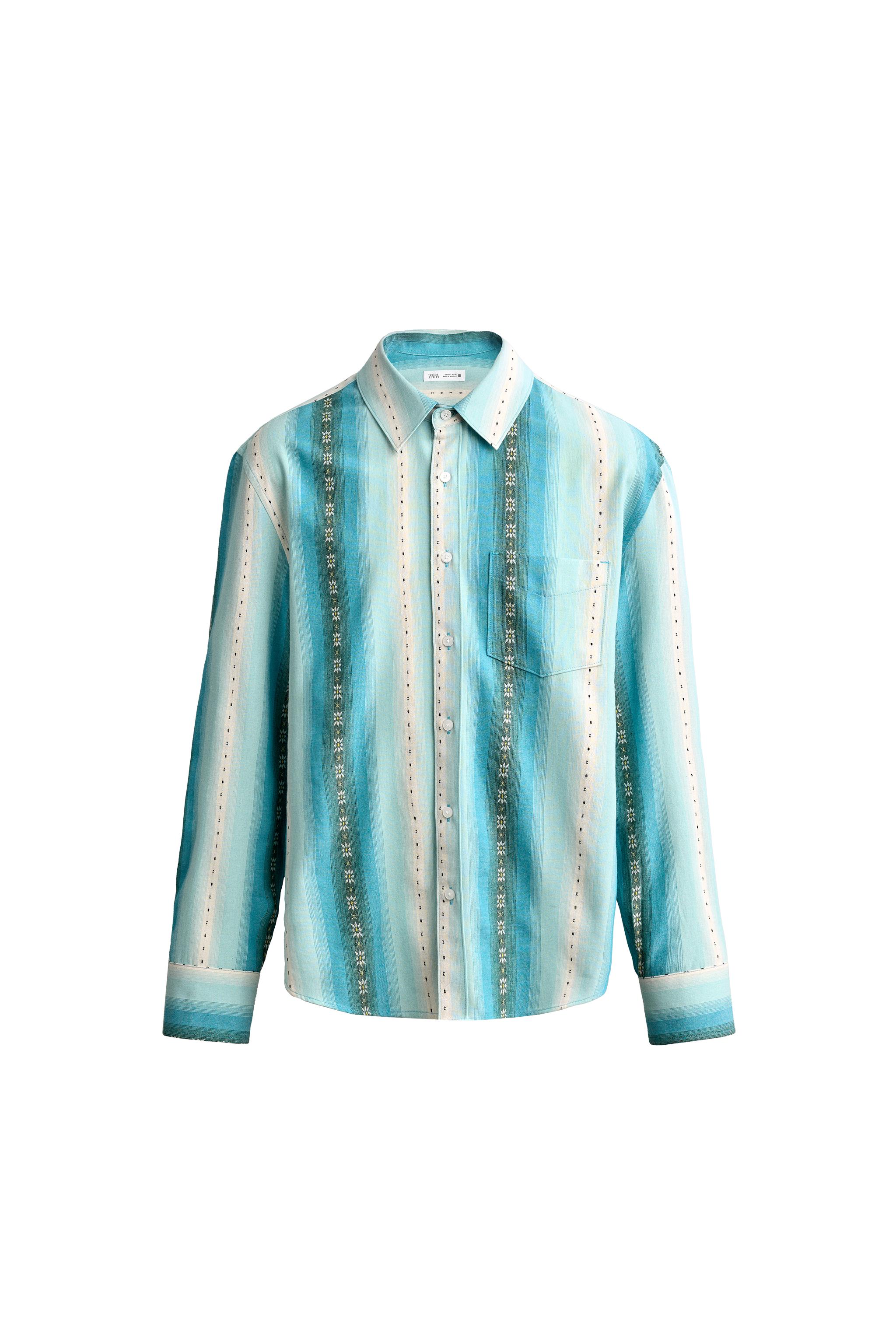 CAMISA RELAXED FIT JACQUARD RAYAS