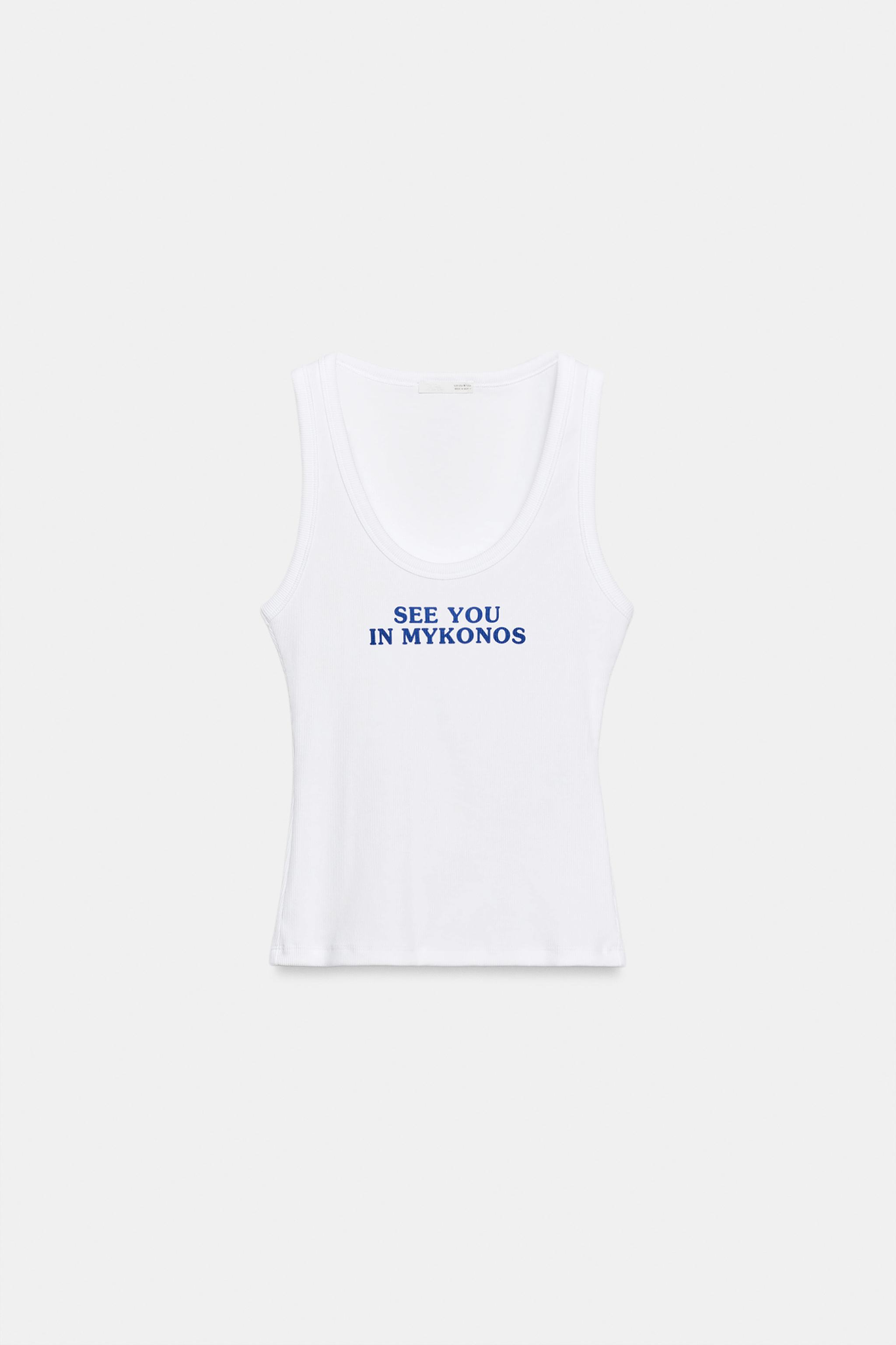 Женские топы Zara RIBBED TEXT TOP — фото 5