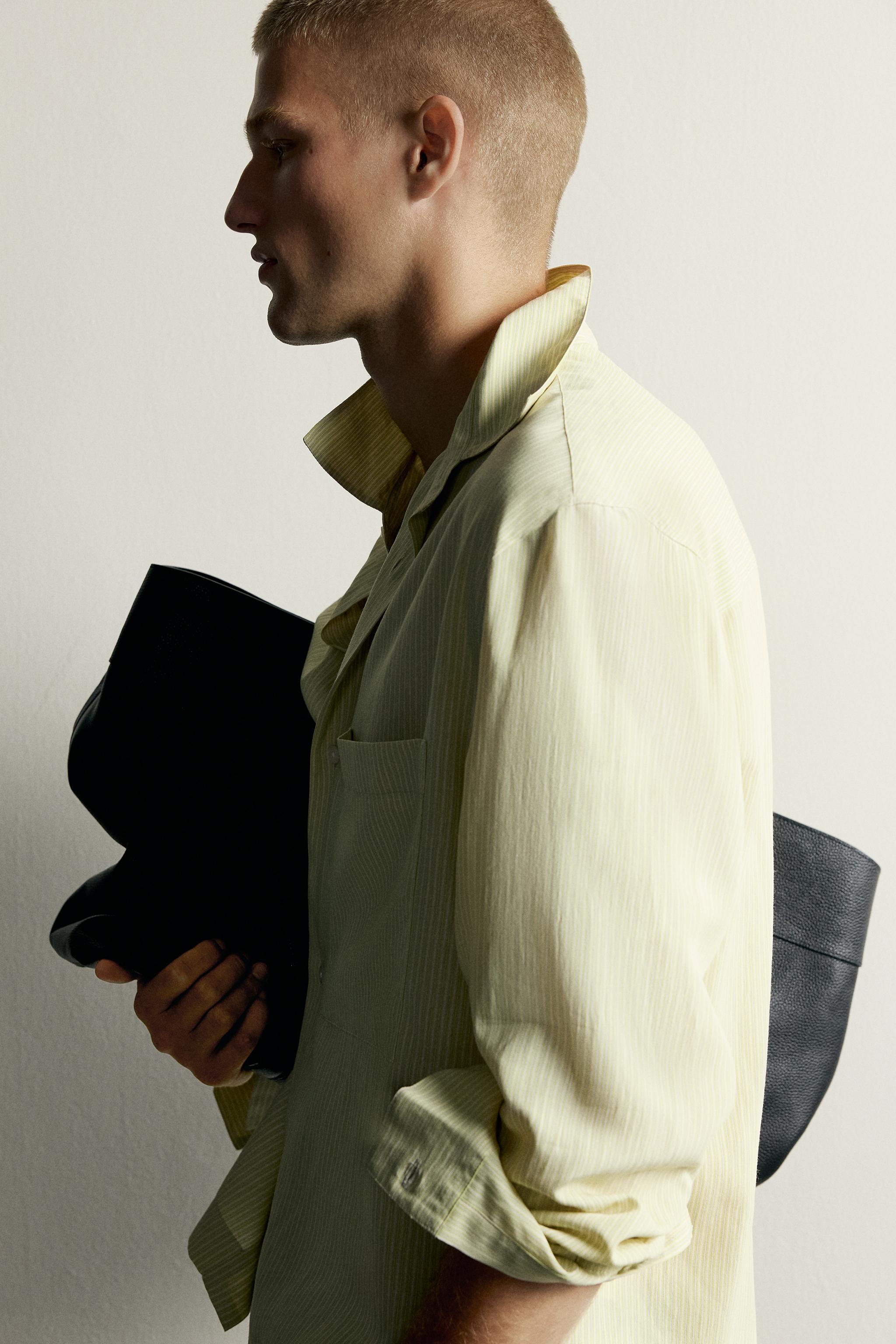 RELAXED-FIT STRIPED FLUID SHIRT