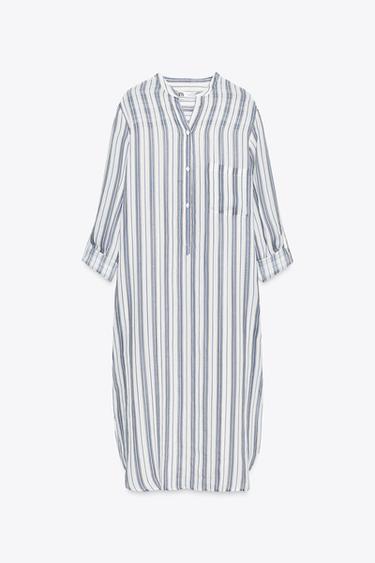 LIMITED EDITION RAMIE LONG SHIRT - Blue/White by Zara - Image 5