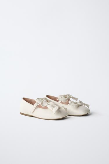 BALLERINES AVEC LACETS - Blanc de Zara - Image 1