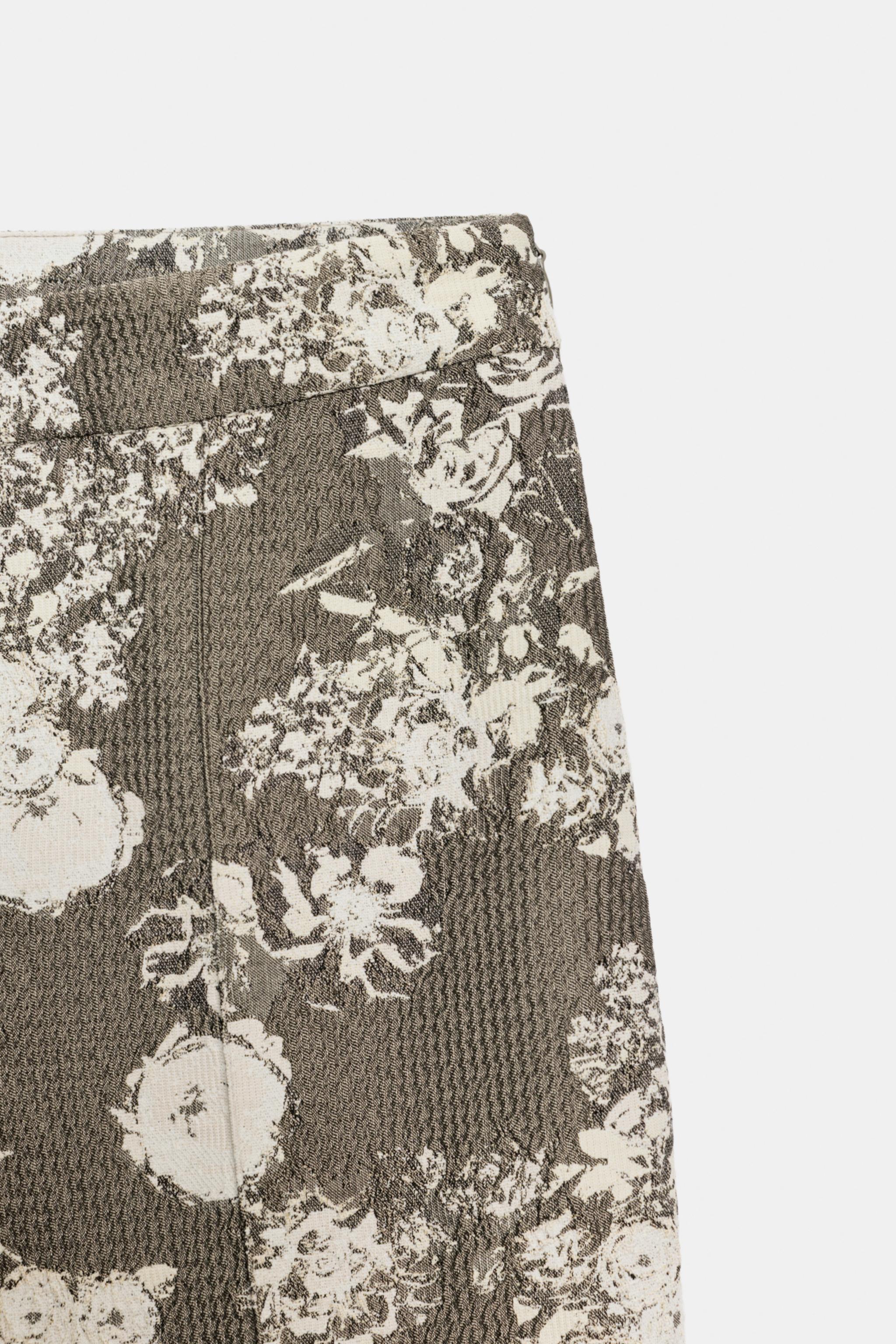 Zara JAKARLI KUMAŞ ÇAN KESİM PANTOLON görsel 6