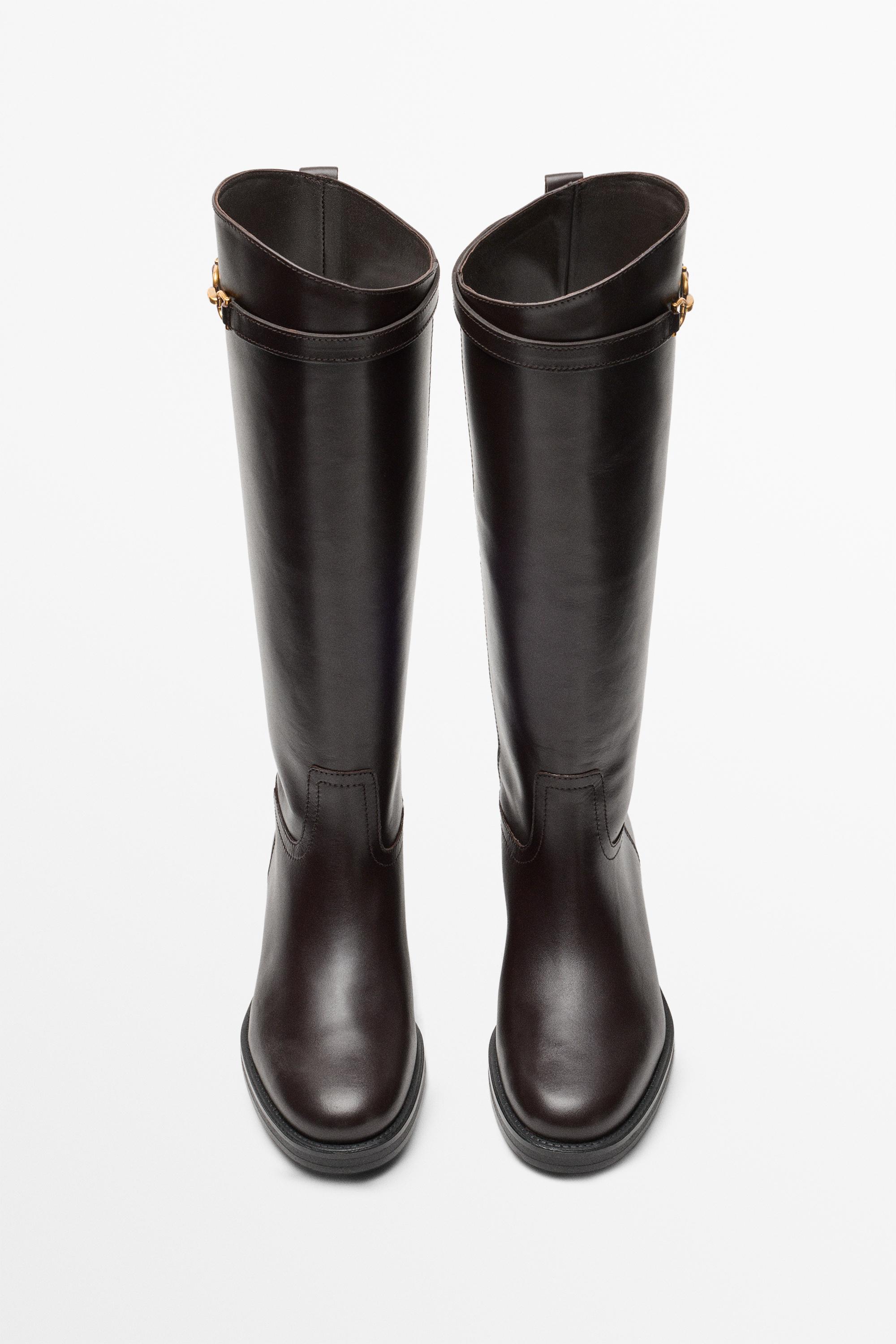 Leather riding boot