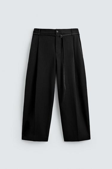 BALLOON TROUSERS WITH PLEATS AND BELT - Black by Zara - Image 6
