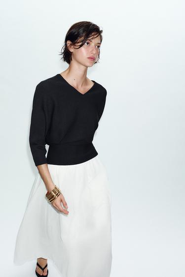 JUMPER WITH BALLOON SLEEVES - Black by Zara