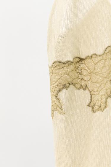 KNIT TOP WITH MATCHING LACE - Golden by Zara - Image 5