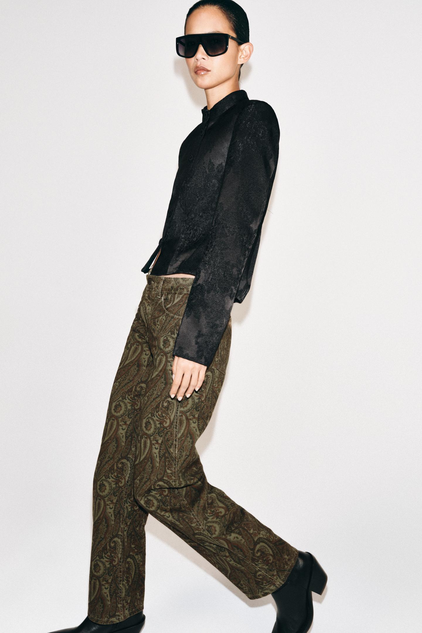 Женская куртка Zara ZW Collection Short Jacquard, цвет: Чёрный — фото 6