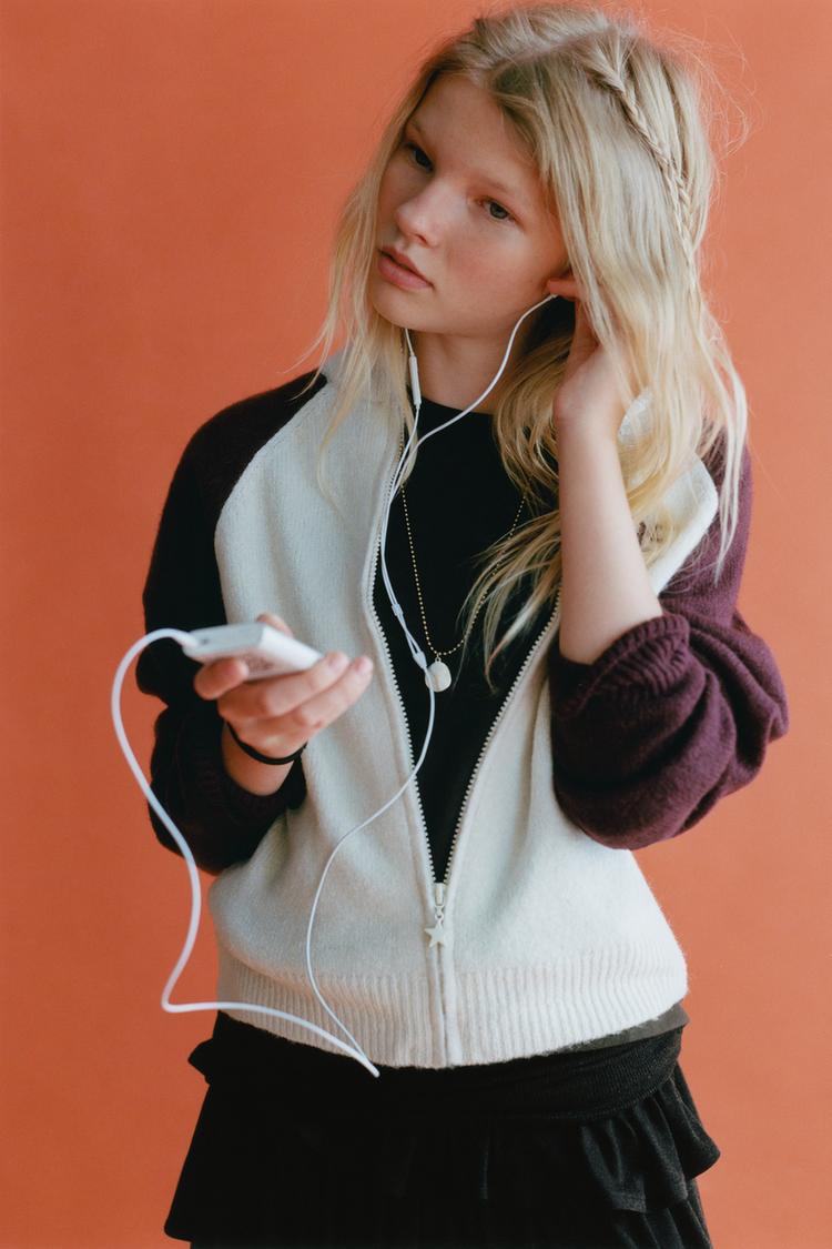 Chaqueta punto colorblock estrella