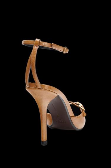 Zara BUCKLED HEELS - taupe brown
