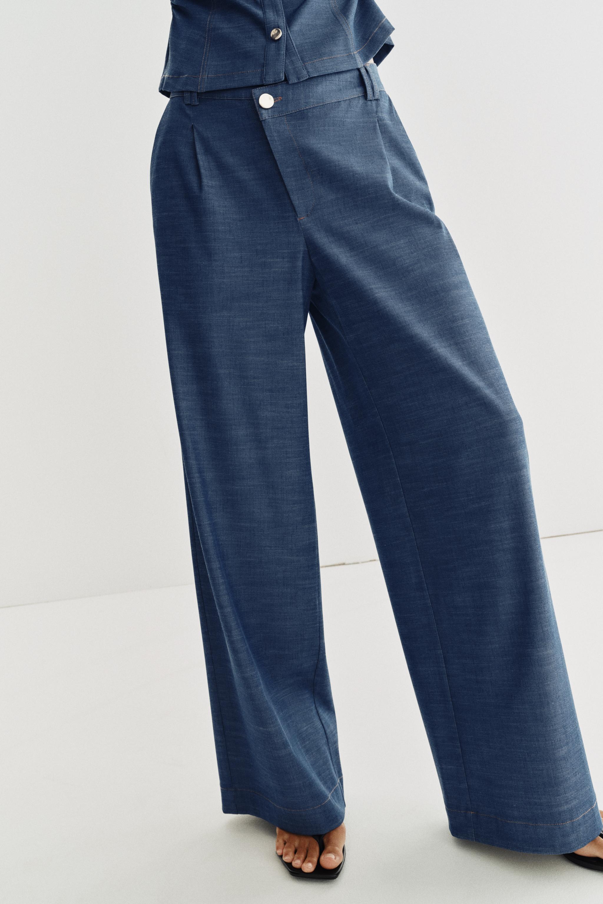 CROSSOVER WAIST WIDE LEG PANTS