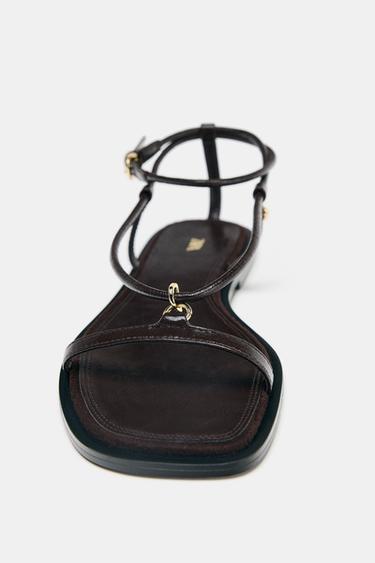 SANDALES BRIDES FINES EN CUIR - Marron de Zara - Image 3