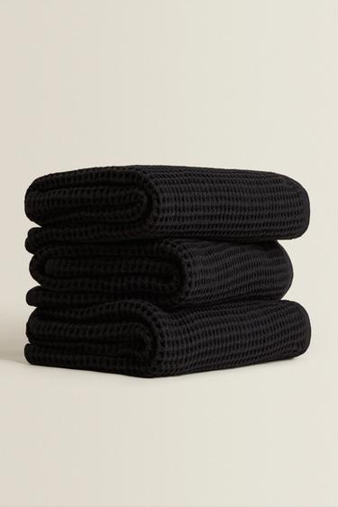 SERVIETTE DE BAIN COTON WAFFLE - Noir de Zara - Image 5