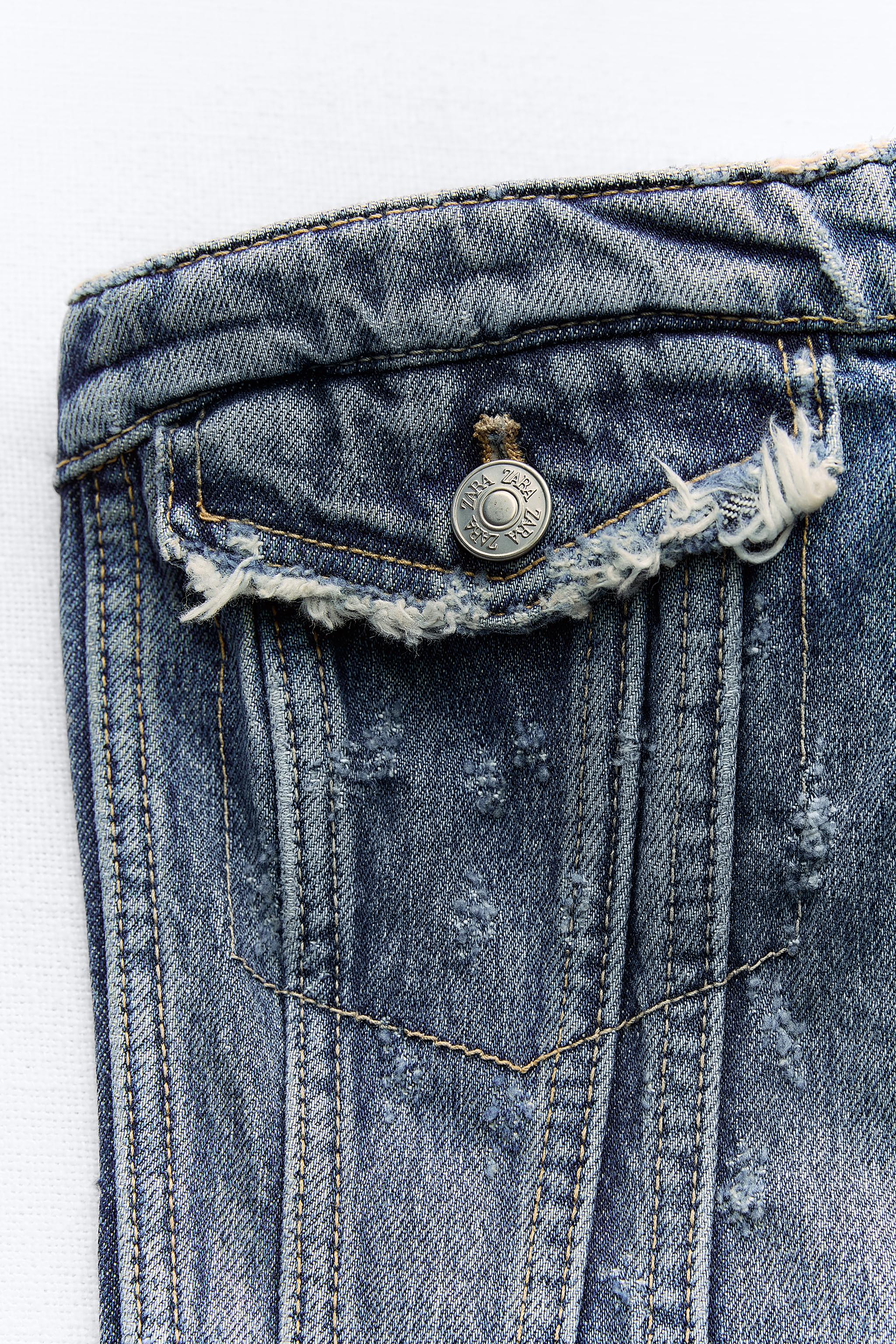 ZARA denim jeans corset wide streight leg jumpsuit Blue - $68 (23
