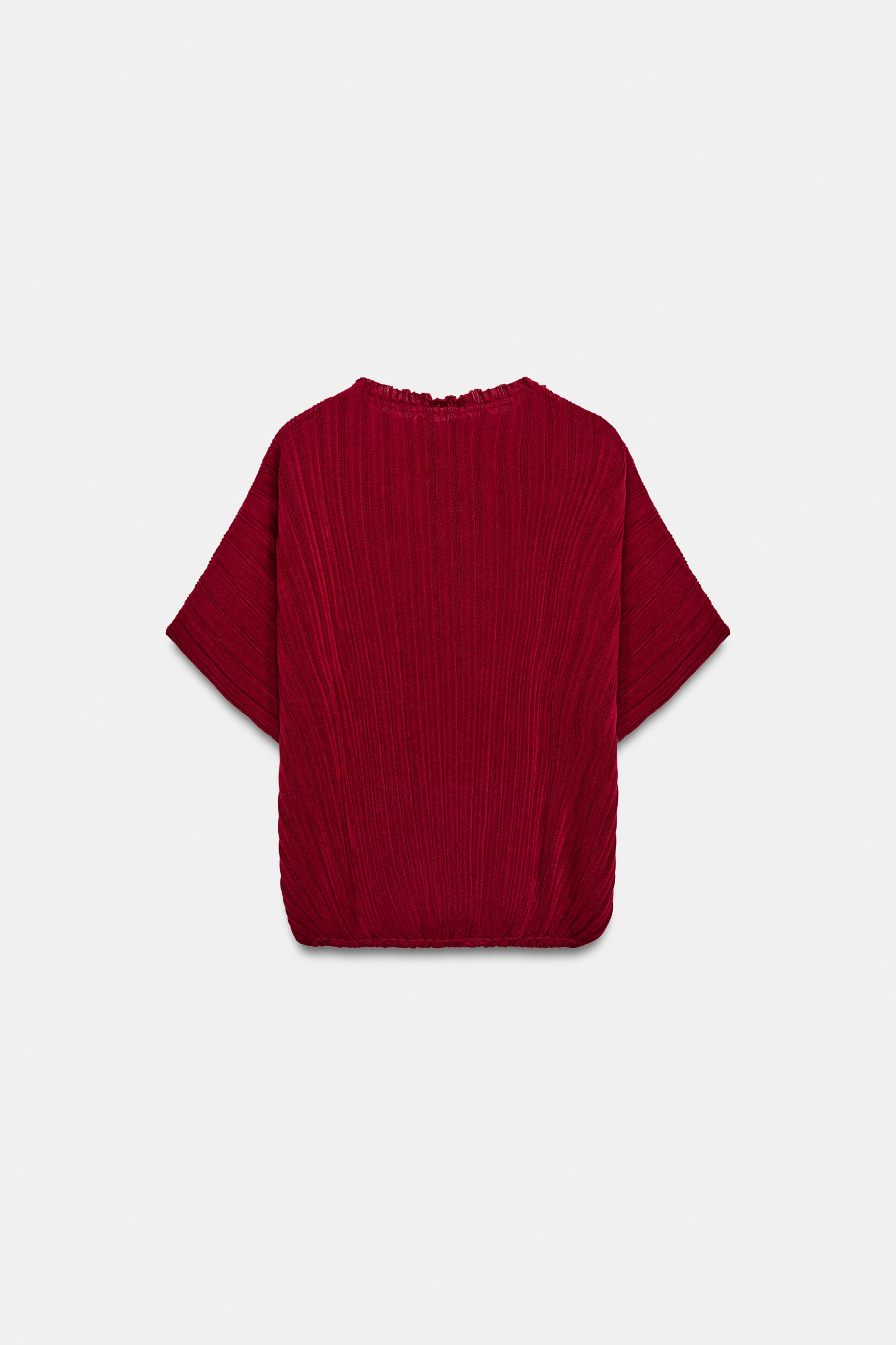 Zara Geniş Fitilli Triko Top görsel 7