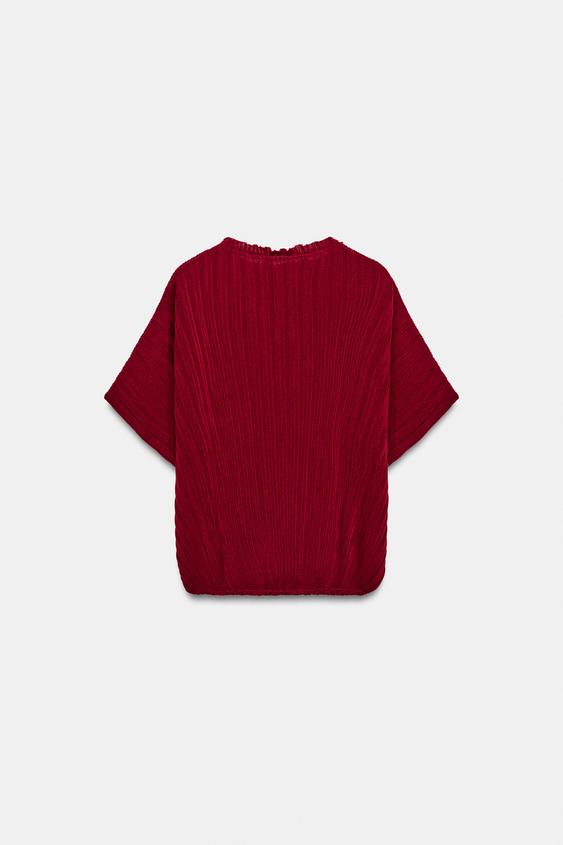 TOP AMPLE EN MAILLE CÔTELÉE - Rouge foncé de Zara - Image 6